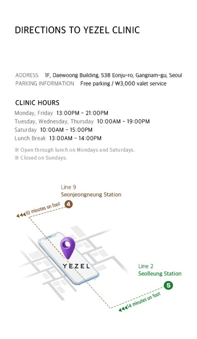 Directions to YEZEL Clinic